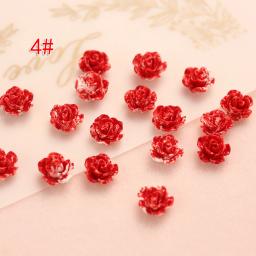 Mini resina flor-como cabochões, 6mm/8mm, acessórios retro para fazer jóias, decoração do prego, diy, 100 pçs/lote - Image 4