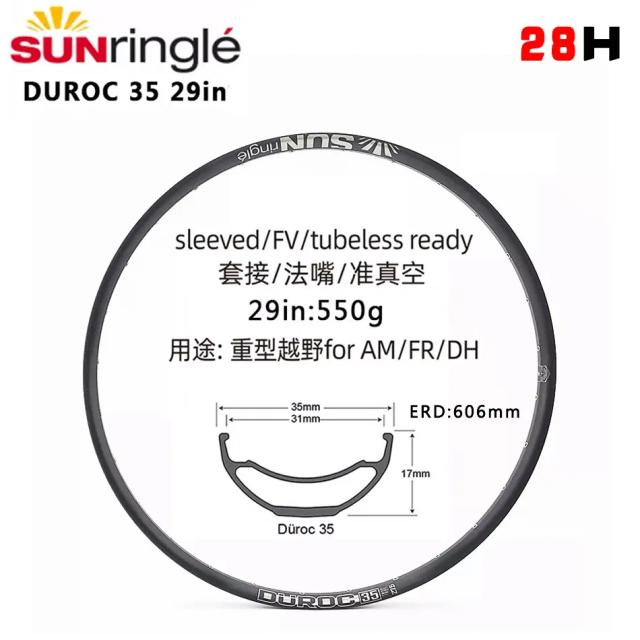 Sunringle DUROC Aros Mountain Bike Alumínio 6061-T6 Off-Road 27.5/29 Polegadas