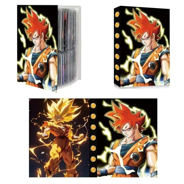 Coleção Completa de Cartas Dragon Ball com Porta-Mapa e Pastas - Presente Ideal para Crianças com 240 Peças de Son Goku e Vegeta