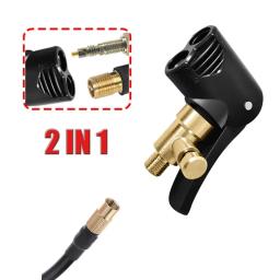 Bicicleta bomba bocal mangueira adaptador, Dual Head bombeamento peças, Serviço Acessórios F V A V Schrader Presta Valve Convertor, Bycicle peças - Image 1