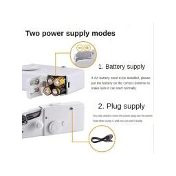Mini máquina de costura portátil com luz, 2 velocidades, fio duplo, elétrico, doméstico, multifunções, cortador, foot tools - Image 2