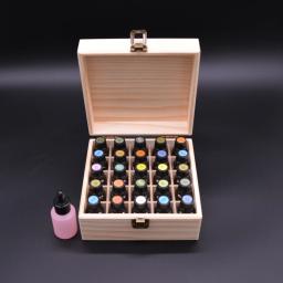 Caixa de armazenamento de madeira 12/25 slots transportar organizador garrafas de óleo essencial recipiente de aromaterapia caixa de armazenamento caso - Image 1