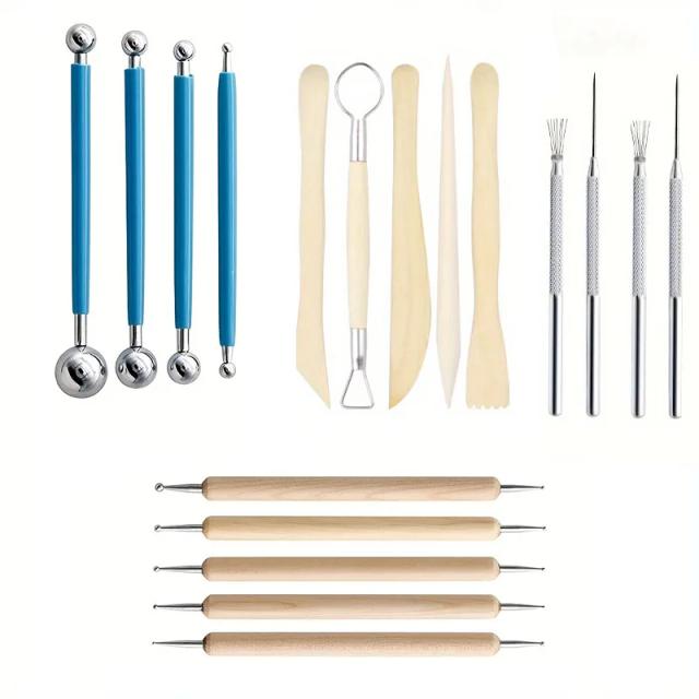 Kit Completo de Ferramentas de Argila Polimérica para Adultos e Crianças - 25 Peças para Modelagem, Desenho e Cozimento Cerâmico