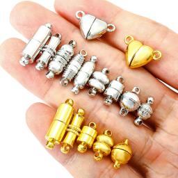 Rodada Forte Fechos Magnéticos, Ródio End, Conectores para Fazer Pulseira De Couro Jóias, Fit Pulseiras e Colar, 5 Conjuntos - Image 2