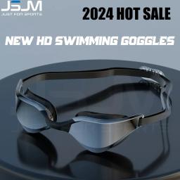 JSJM-óculos de natação profissionais ajustáveis para adultos, óculos de silicone anti-nevoeiro HD para homens e mulheres, óculos de natação, novo estilo - Image 1