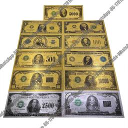 Nota plástica do ouro 24k para a coleção e a cédula comemorativa, conta americana, terno do dólar, vários valores da cara, novo - Image 5