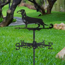 Metal Animal Dachshund Weather Vane, Decoração em pé, Roof WeatherVane, Decoração de jardim, Shed Home Fence Post, Novo - Image 6