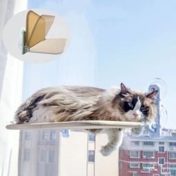 Rede dobrável para janela de gato, pano respirável, cama de gato, casa com 4 ventosas fortes, acessórios para animais de estimação - Image 1