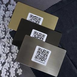 Cartão de visita do metal com código Qr, impressão do laser, personalizado, logotipo, NFC, produto personalizado - Image 1