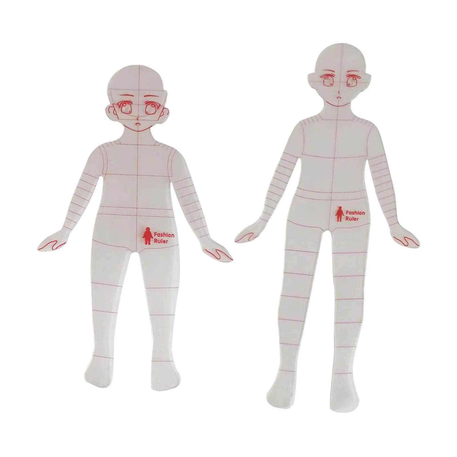 Régua de Desenho para DIY, Modelos de Medição, Quilting, Design de Vestuário, Ilustração, Marcação, Ferramentas de Rastreamento, Moda, 2 peças - Image 1
