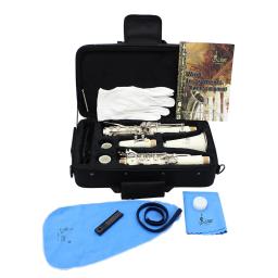 SLADE-Clarinete Portátil Branco com 6 Anéis, Instrumentos Profissionais de Sopros, Clarinetto, Bb 17 Chaves - Image 4
