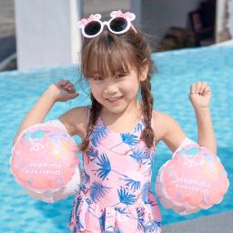 Piscina dos desenhos animados bóias braçadeiras com fivela infantil bebê flutua anel de natação inflável círculo água braço flutuador brinquedos piscina iniciante - Image 4