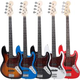 Guitarra Baixo elétrico com saco cordas, Bege corpo, desempenho profissional do jogo, acessórios Tuner, 4 cordas - Image 1