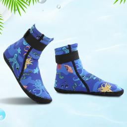 Neoprene Snorkeling Shoes para crianças, Mergulho com aletas meias para crianças, Botas protetoras para pés de praia, Natação Mantenha Quente, 3mm, Inverno - Image 6