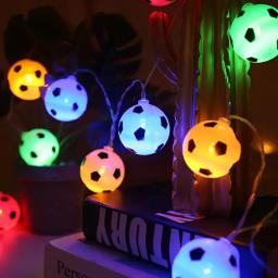 Luzes Cordas de Futebol para Restaurantes, Lâmpada Atmosfera Criativa, Alimentada por Bateria, Janela Exibe Quarto, Decoração de Férias, 10 LED, 20LED, 1PC - Image 2
