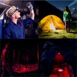H25LR LED 90 High CRI Recarregável Farol Poderoso Lanterna de Cabeça Leve com Luz Branca Brilhante 660nm Tocha Vermelha Profunda - Image 5