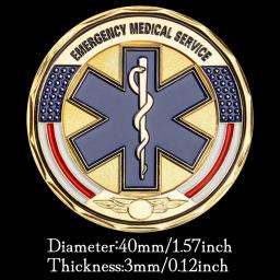 Coleção de Moedas Comemorativas Banhadas a Prata, Lembrança Primeira Resposta, Serviços Médicos de Emergência, EMS, Arte - Image 3