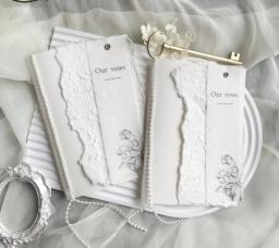 Cartão de voto artesanal do casamento, estilo francês, prémio exterior votos livros, decorações do casamento, 13,5x19cm, 2pcs por conjunto - Image 1