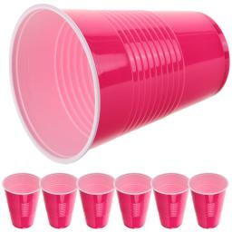Copos plásticos descartáveis para a decoração do partido, 20 pcs, rosa, vermelho, 16oz - Image 3