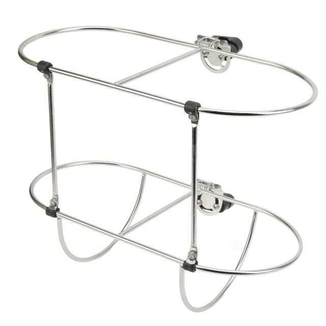 Rack de Lalama Dobrável em Aço Inoxidável 304 para Iate Marinho com Suporte Duplo e 2 Cestas
