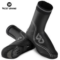 WEST BIKING Rainproof Ciclismo Sapatos Capa À Prova de Vento Impermeável Quente Das Mulheres Dos Homens Bicicleta Casacos Reflexivo Sapato Capa Protector - Image 1