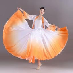 Saias de dança para mulheres, ginástica prática dancewear, fantasia clássica dança, saia gradiente longa, 360 graus, elegante - Image 3