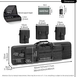 Mochila longa para caça, pesca, acessórios táticos, Protect Case, bolsa removível, Molle System, Camping ao ar livre, 46" - Image 2