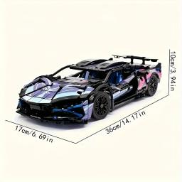 Super Car Building Block Assemblel, Escala 1:14 Kits para Construção de Carros, Presente de Aniversário para Adultos e Crianças 67128 Carros, 1314PCs - Image 3