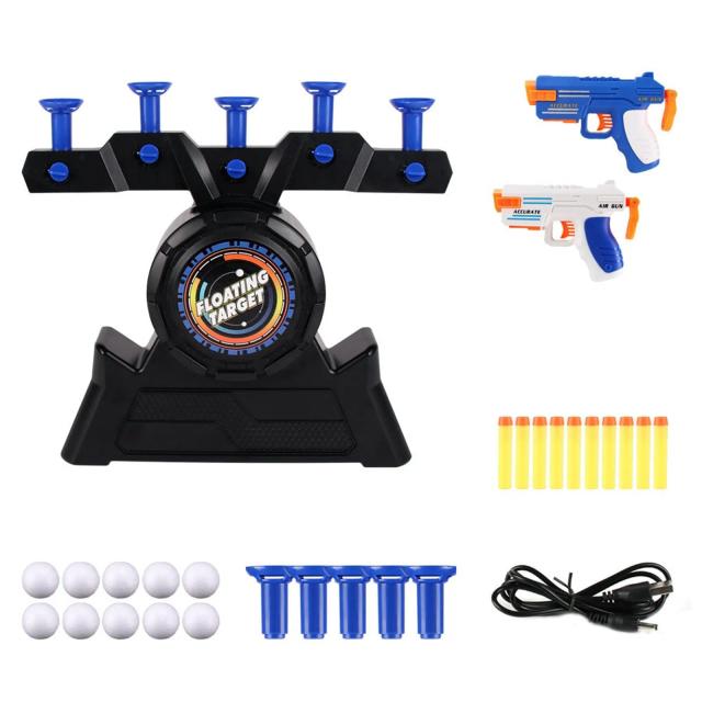 Hoverball Alvo Motorizado Brinquedo de Tiro com 10 Bolas de Espuma e Cabo USB