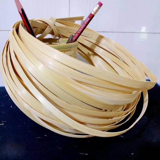Tiras de bambu para tecelagem (4 peças), tiras largas para artesanato, superfície lisa longa de 10 pés, tiras de tecelagem de cesta de cana plana
