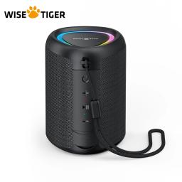 WISETIGER-A46 Mini alto-falante portátil Bluetooth, incrível caixa de som baixo, alto-falante sem fio com luz LED, slot para cartão TF e AUX-IN - Image 1