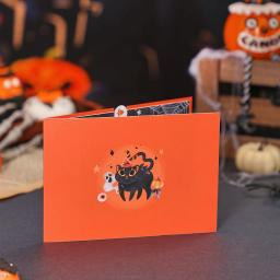 Cartão de Halloween 3D, Balão, Gato Preto, Pop Up, Cartão de Saudações, Cartão Postal, Presentes encantadores para amigos, crianças, casal - Image 3
