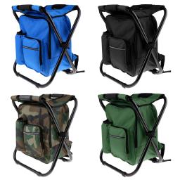 Cadeira dobrável portátil mochila, cadeira simples para acampar e pesca, várias cores, misto, 1 assento, equipamento ao ar livre - Image 2