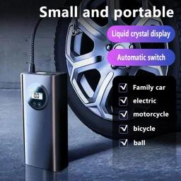 Inflator de pneu digital portátil com luz LED, carregamento tipo C, compressor de ar inteligente, bola veículo elétrico - Image 2