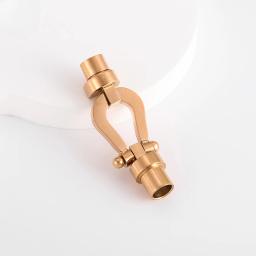 Aço Inoxidável Ferradura Fivela, Corda De Fio De Aço, Pulseira De Corda De Couro, Em Forma De U, Buraco Redondo, Fivela Magnética, DIY Acessórios - Image 6