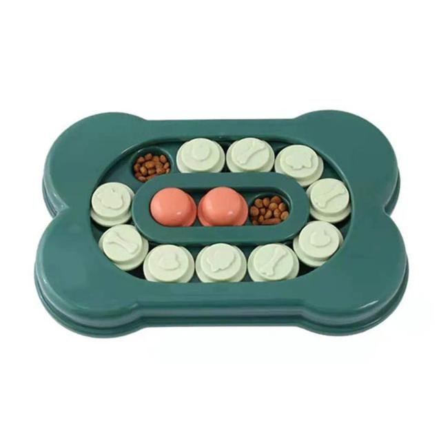 Brinquedo Interativo em Forma de Osso para Cães - Alimentador Lento e Educativo para Animais de Estimação