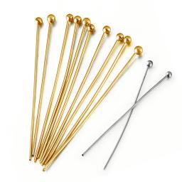 100 peças alfinetes de cabeça plana de aço inoxidável para fazer jóias suprimentos alfinetes de bola descobertas de joias acessórios de alfinetes de olho - Image 3