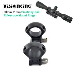Visionking caça riflescope unidade monta 30mm bipod para rifle scope anéis 21mm picatinny ferroviário perfil liga de alumínio - Image 1