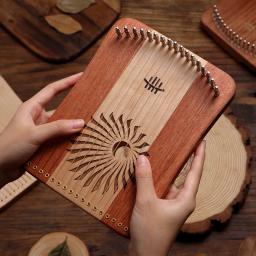 Mini Hluru Lyre Thumb, 17 Cordas de Kalimba, Dedo Harpa, Madeira Criativa, Instrumento Musical Iniciante, 31 Cordas - Image 6