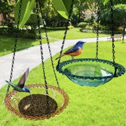 Alimentador de pássaros pendurado em forma de flor Birdbath para jardim Decoração ao ar livre Quintal Farm Supplies Alimentador de beija-flor, Novo - Image 1