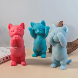 Molde De Silicone De Vela Grande Gato Bonito, Aromaterapia 3D, Artesanato De Gesso, Cozimento De Chocolate DIY, Fabricação De Blocos De Gelo - Image 1