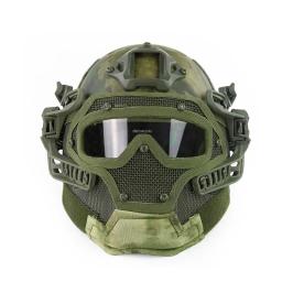 Capacete tático completo coberto com lente HD, Airsoft Paintball Sports Capacetes protetores, Capacete de segurança de tiro CS - Image 3