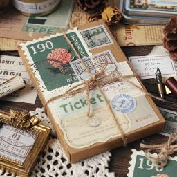 30pcs sala de memória retro adesivos de papel decorativo scrapbooking rótulo diário álbum de papelaria planta vintage planejador de diário - Image 1