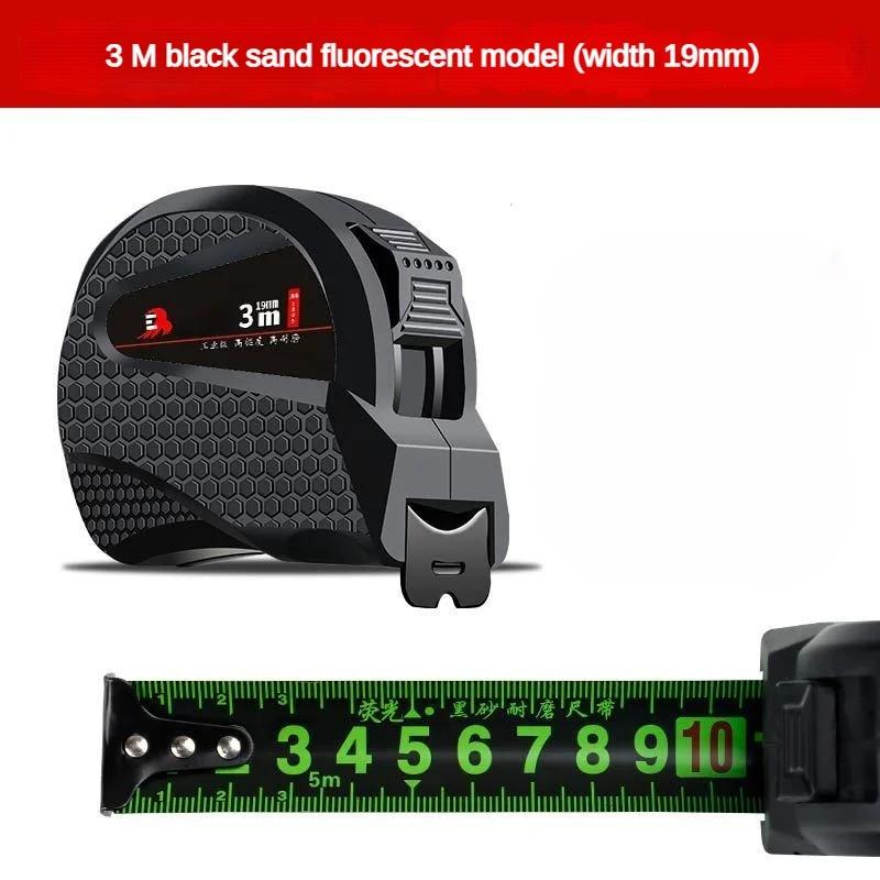 Fita métrica fluorescente impermeável, escala espessada de precisão, ferramenta de medição resistente ao desgaste, 3 m, 5 m, 7,5 m, 10m - Image 1