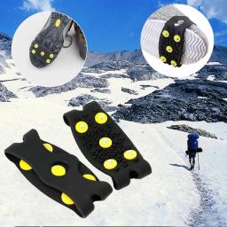 2 pçs 5-stud neve gelo garra escalada anti deslizamento picos apertos crampon chuteiras sapatos esportivos capa para mulheres botas masculinas capa tamanho 35-43 - Image 2