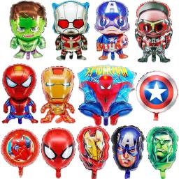 Balões de alumínio para aniversário, vingadores, super-herói, redondo, decoração suprimentos, 13pcs - Image 1