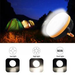 Luzes de acampamento pendurado usb recarregável ao ar livre led luz ímã base 3 modo tenda lanterna emergência portátil luz da noite lâmpada - Image 3