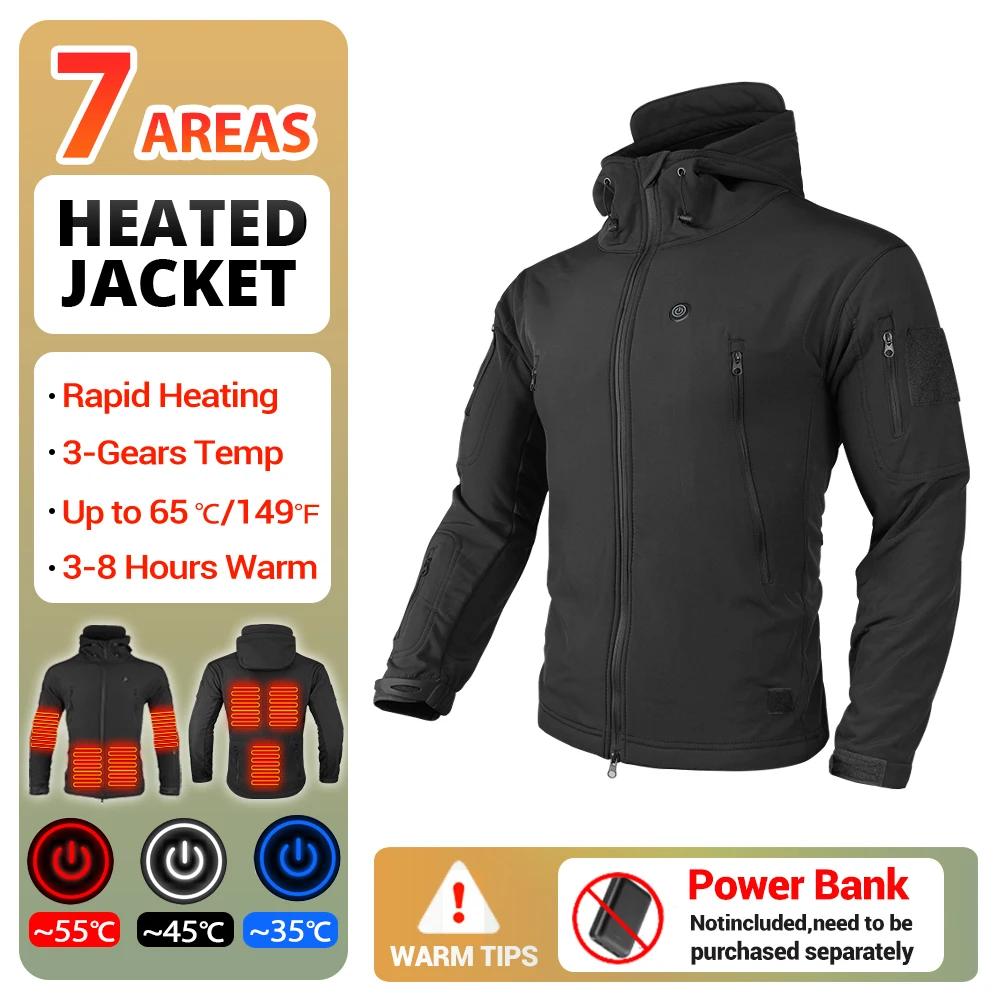 Jaqueta aquecida com capuz para homens e mulheres, corta-vento tático, caça, caminhadas, camping, pesca, esqui, roupas, quente, inverno, outono - Image 1