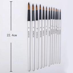 12pçs kit de ponta plana e acrílica a óleo, caneta, materiais de arte, pincéis de pintura em aquarela, pincel para pincéis de pintura de nylon - Image 4