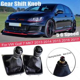 Couro engrenagem mudança botão capa caso, 5 velocidade, 6 velocidade, handebol, completo para Volkswagen VW Golf 7 MK7 2013-2017, polainas bota - Image 2